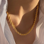 Hip hop gold Fried Dough Twists chain thick bracelet small jewelry chain