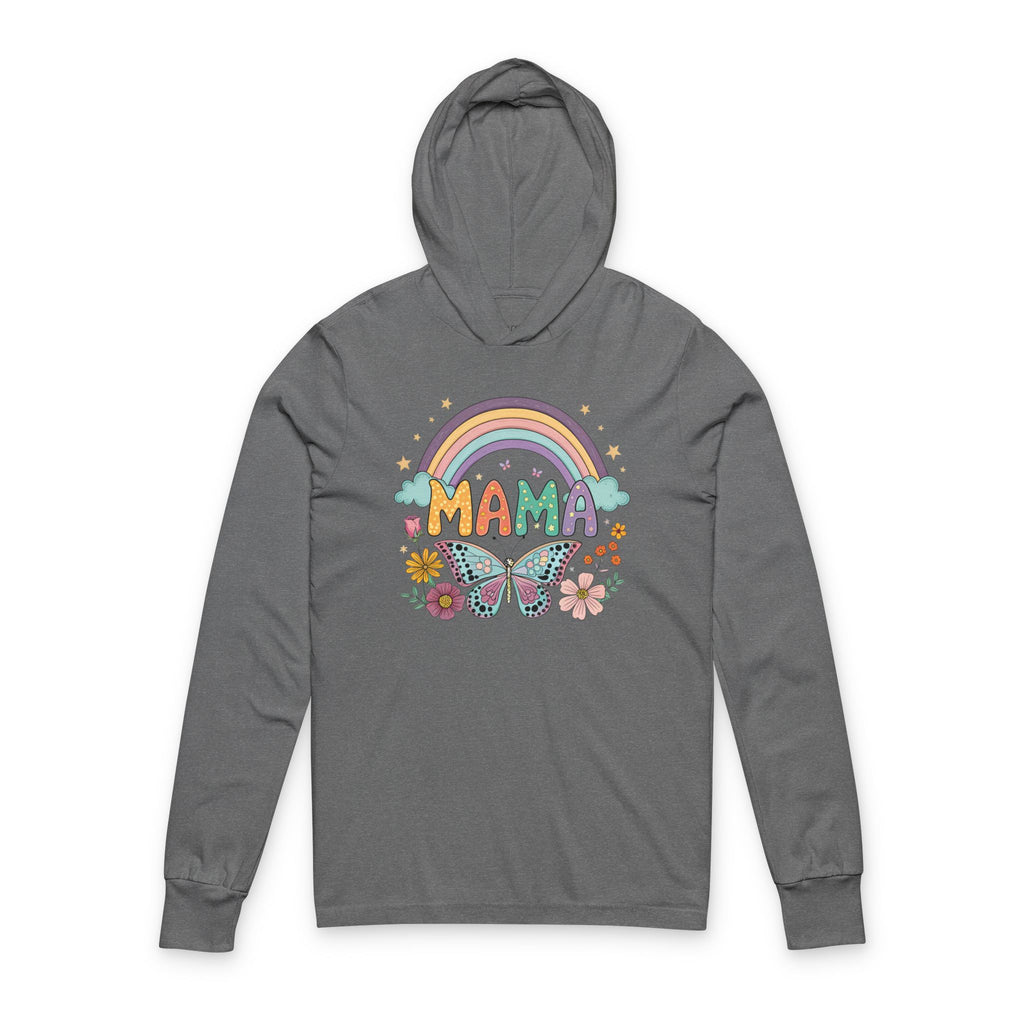 MAMA Rainbows and Butterflies - Long Sleeve Hoodie Tee