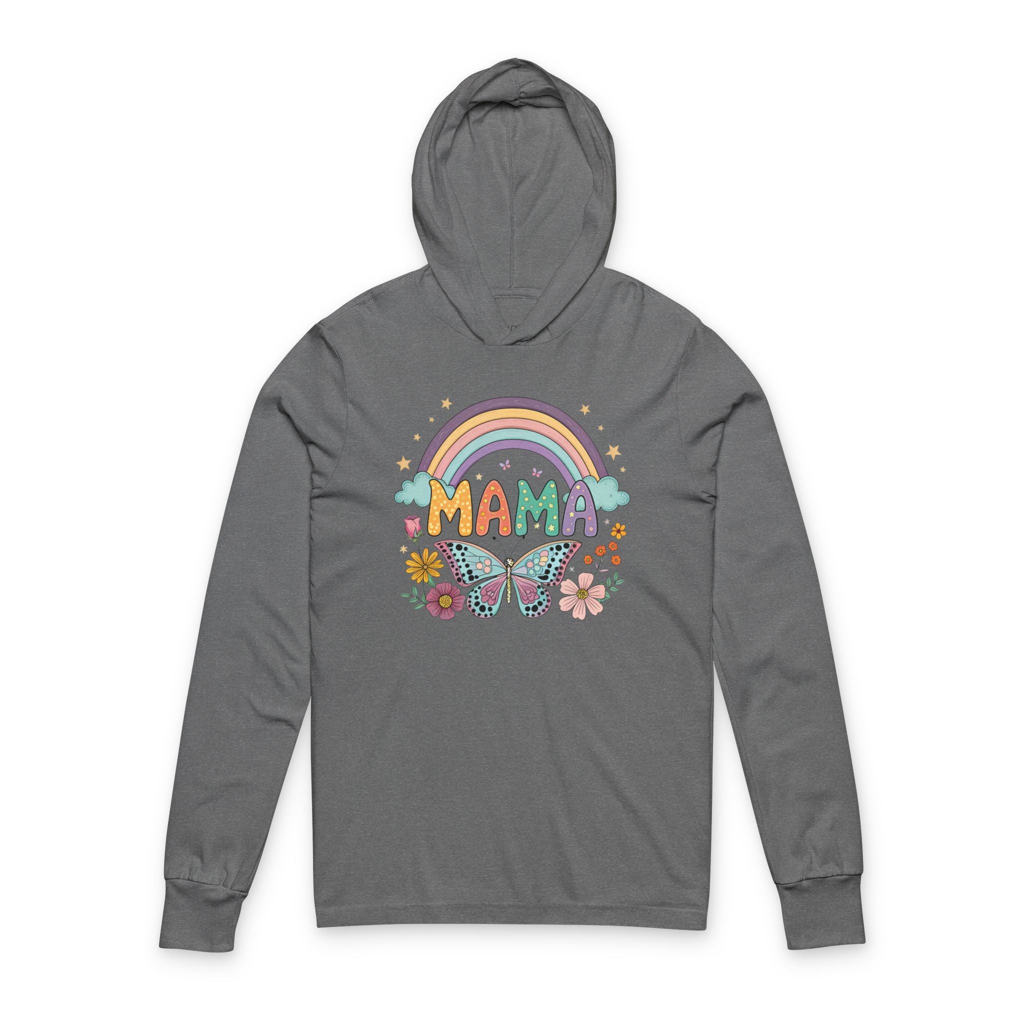 MAMA Rainbows and Butterflies - Long Sleeve Hoodie Tee
