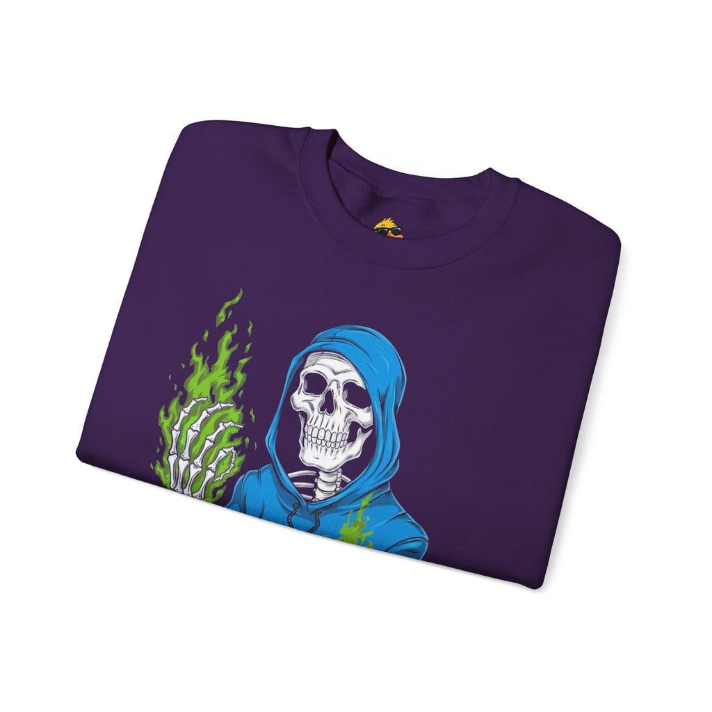 Green Flame Hoodie - Crewneck Sweatshirt