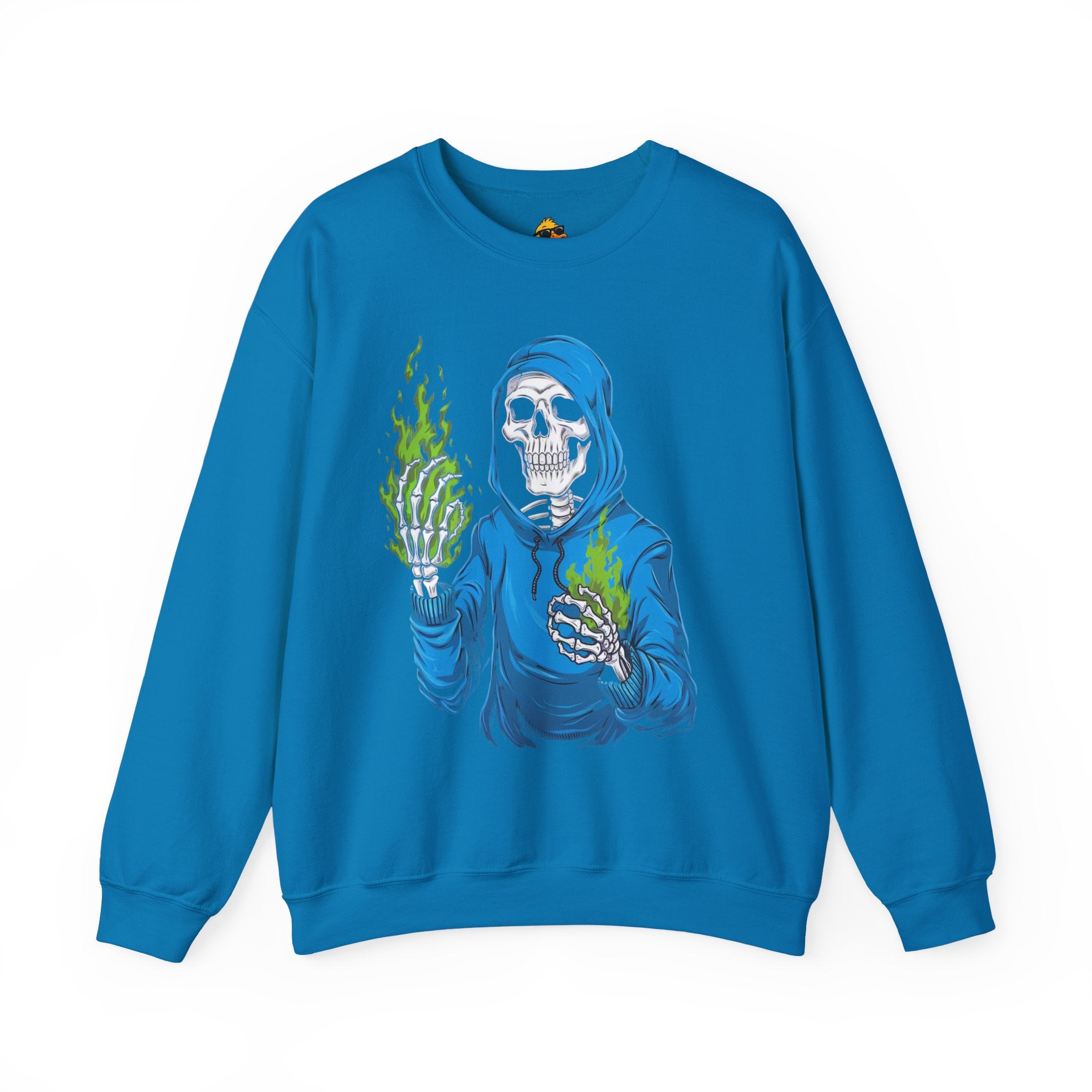 Green Flame Hoodie - Crewneck Sweatshirt
