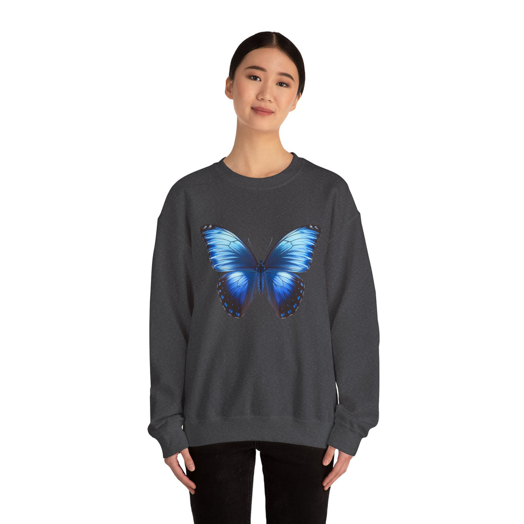 Butterfly Sweatshirt - Blue Neon Design