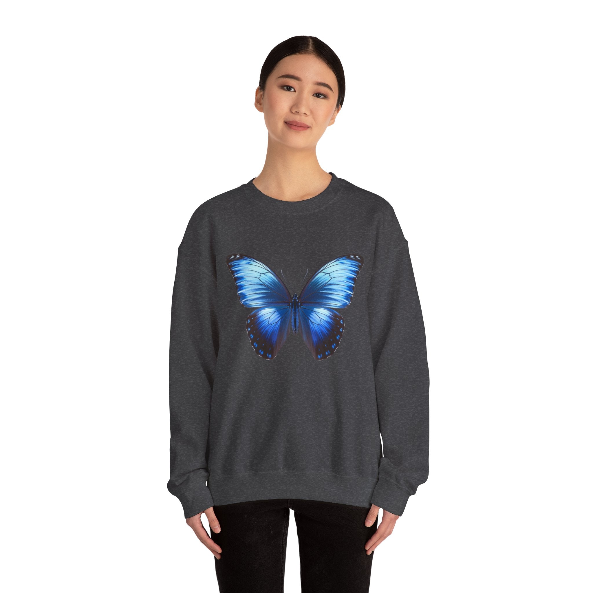 Butterfly Sweatshirt - Blue Neon Design