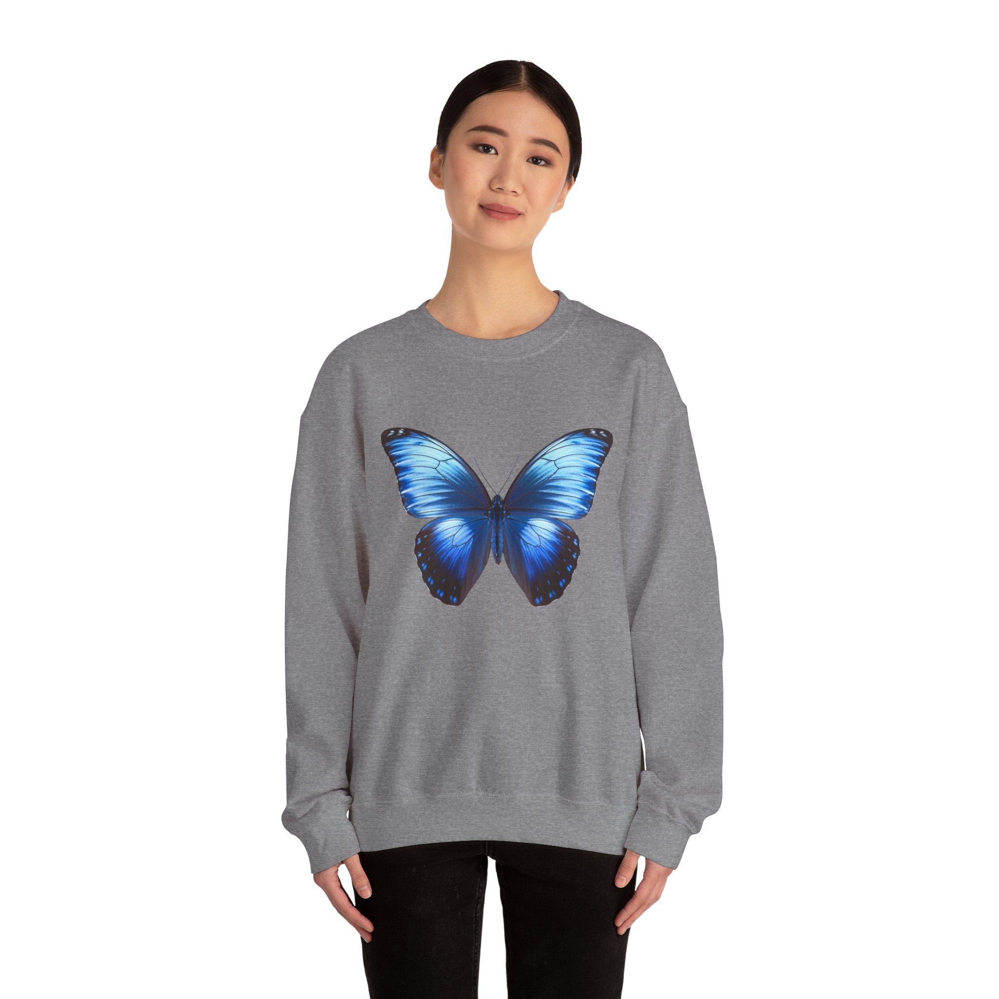 Butterfly Sweatshirt - Blue Neon Design