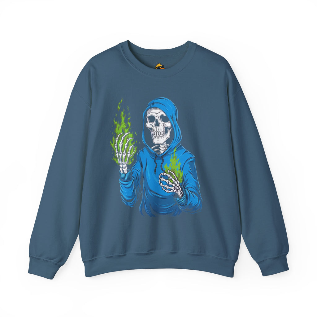 Green Flame Hoodie - Crewneck Sweatshirt