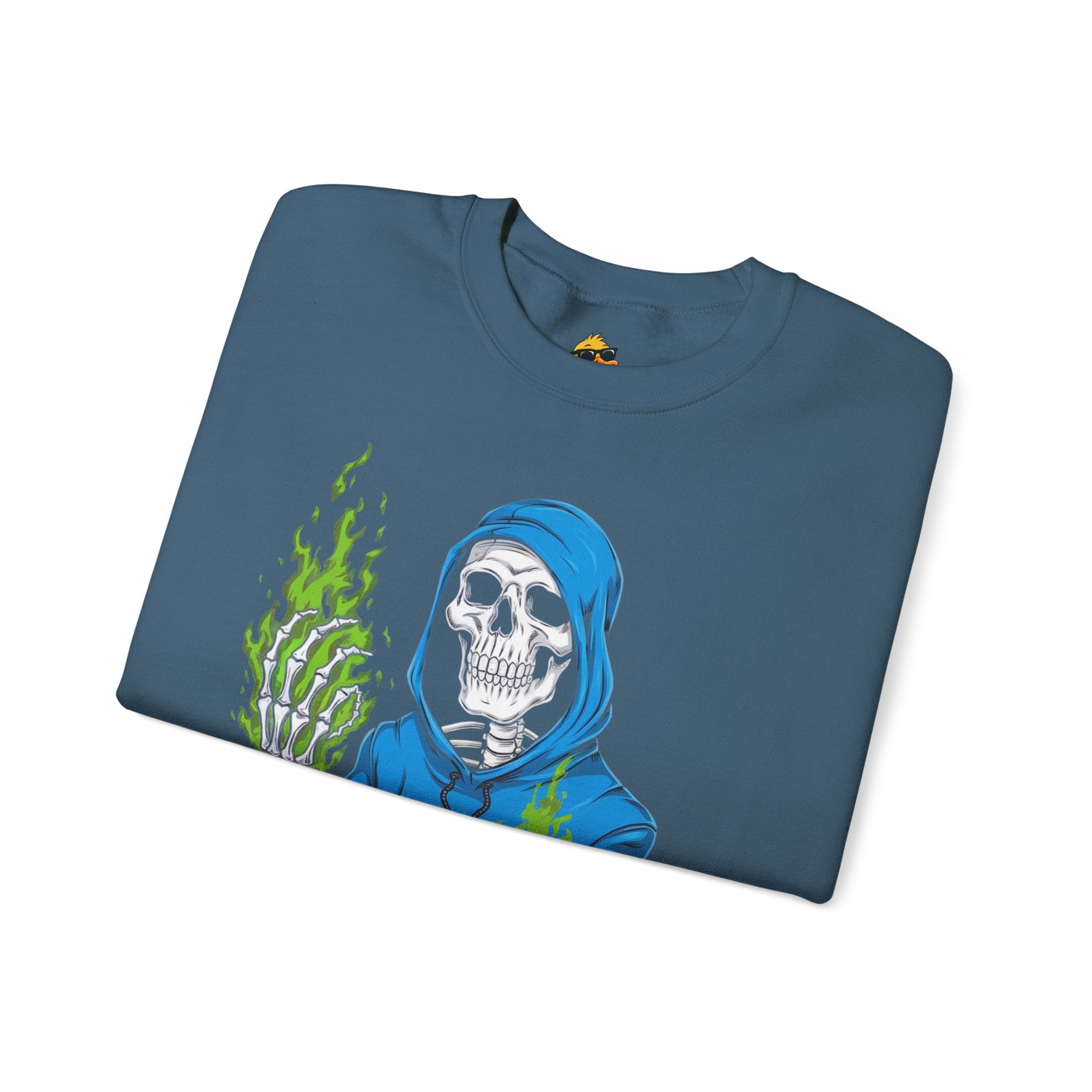 Green Flame Hoodie - Crewneck Sweatshirt