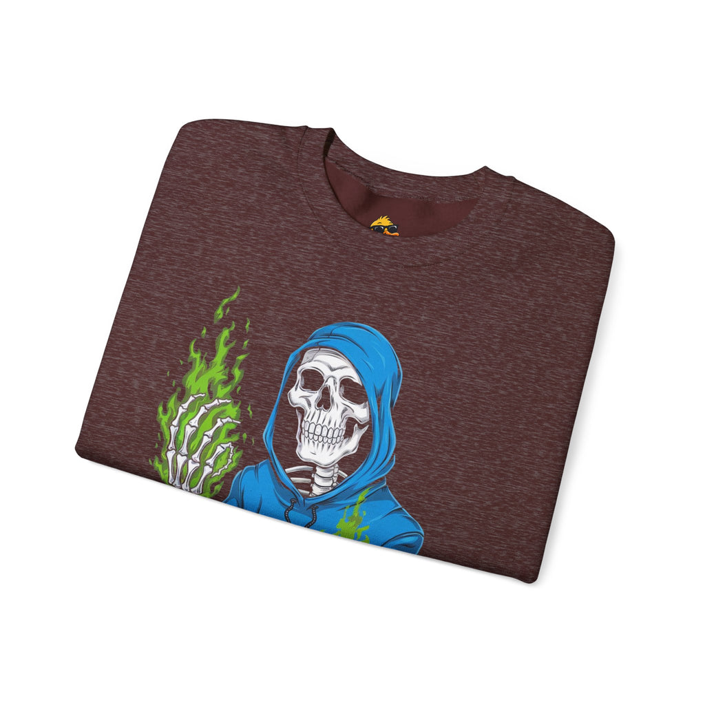 Green Flame Hoodie - Crewneck Sweatshirt