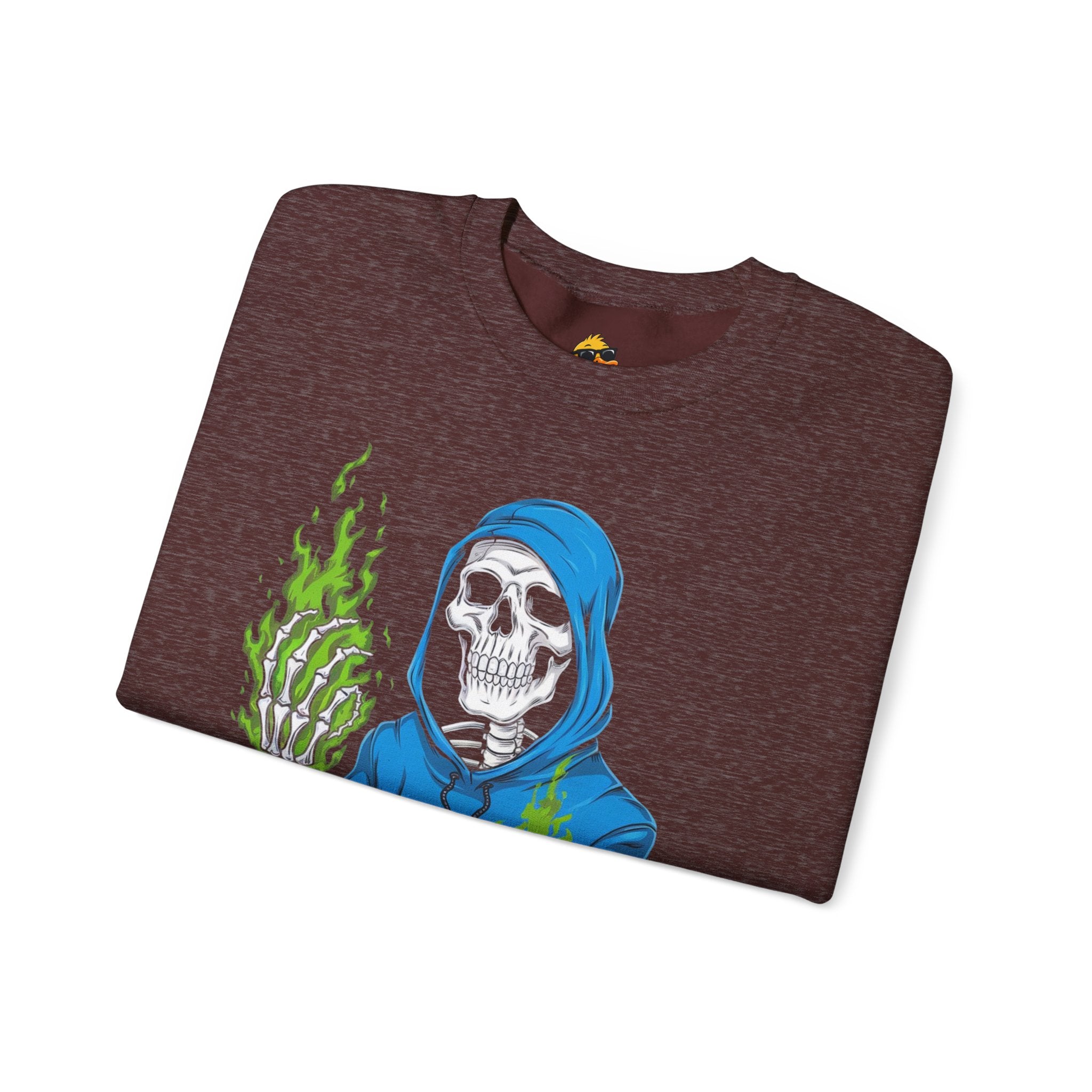 Green Flame Hoodie - Crewneck Sweatshirt
