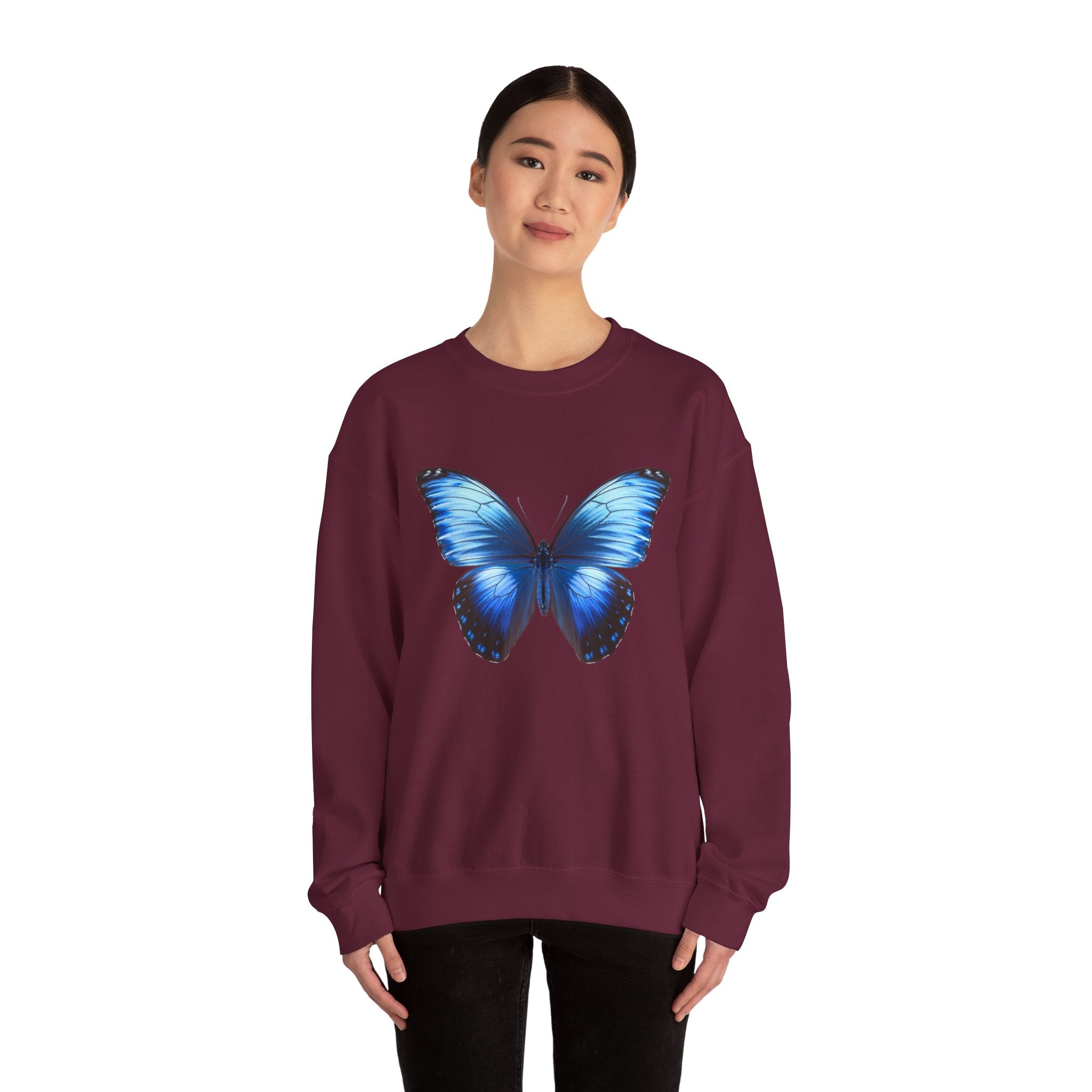 Butterfly Sweatshirt - Blue Neon Design
