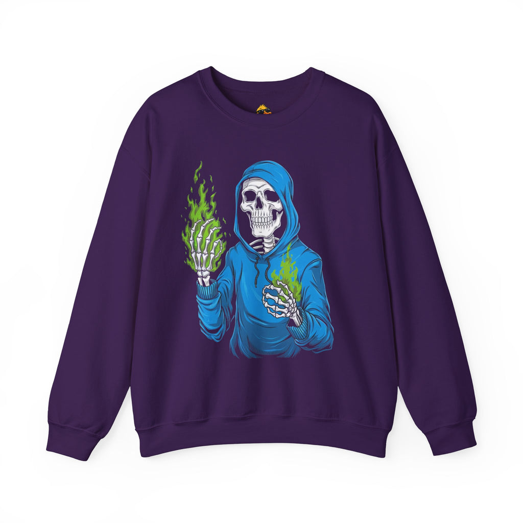 Green Flame Hoodie - Crewneck Sweatshirt