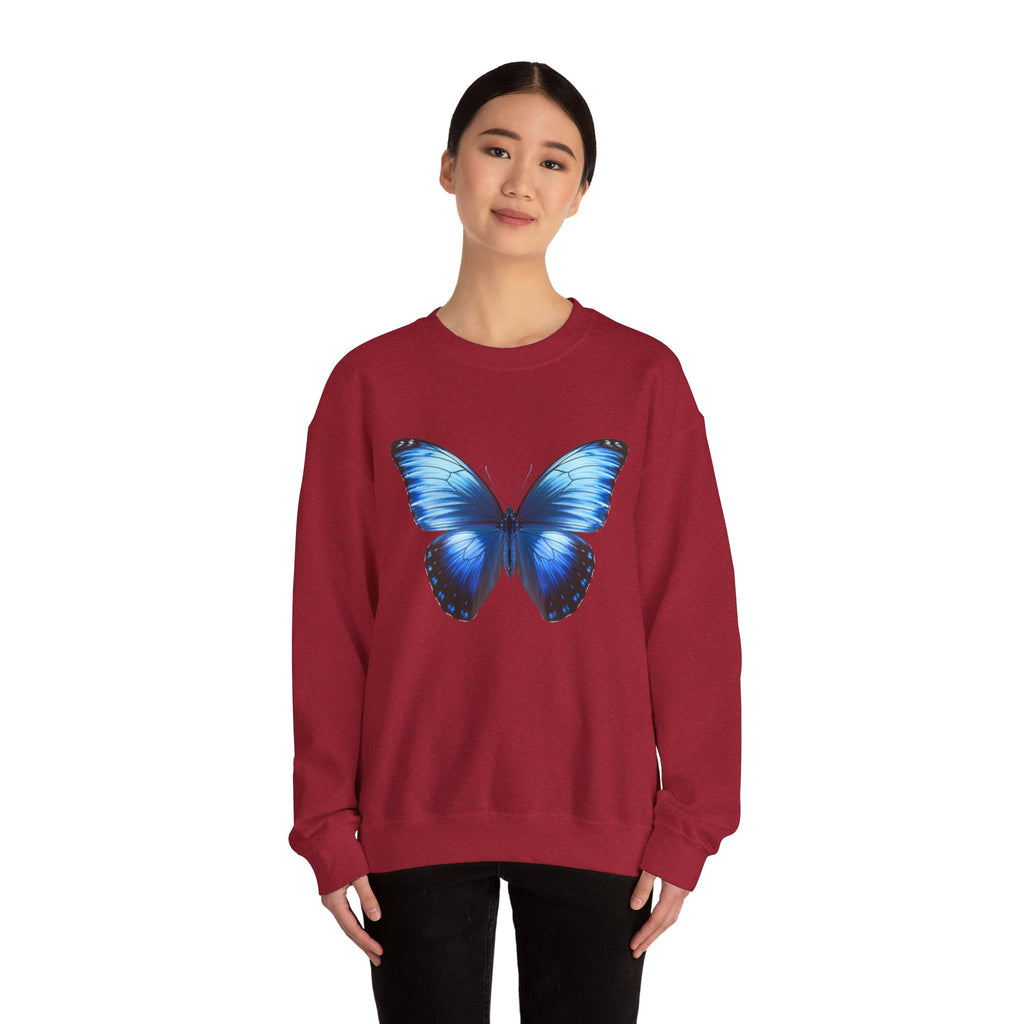 Butterfly Sweatshirt - Blue Neon Design