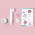 2-Speed 2-In-1 Silicone Facial Cleanser Sonic Vibration Face Wash Brush Electric Face Wash Pore Cleanser