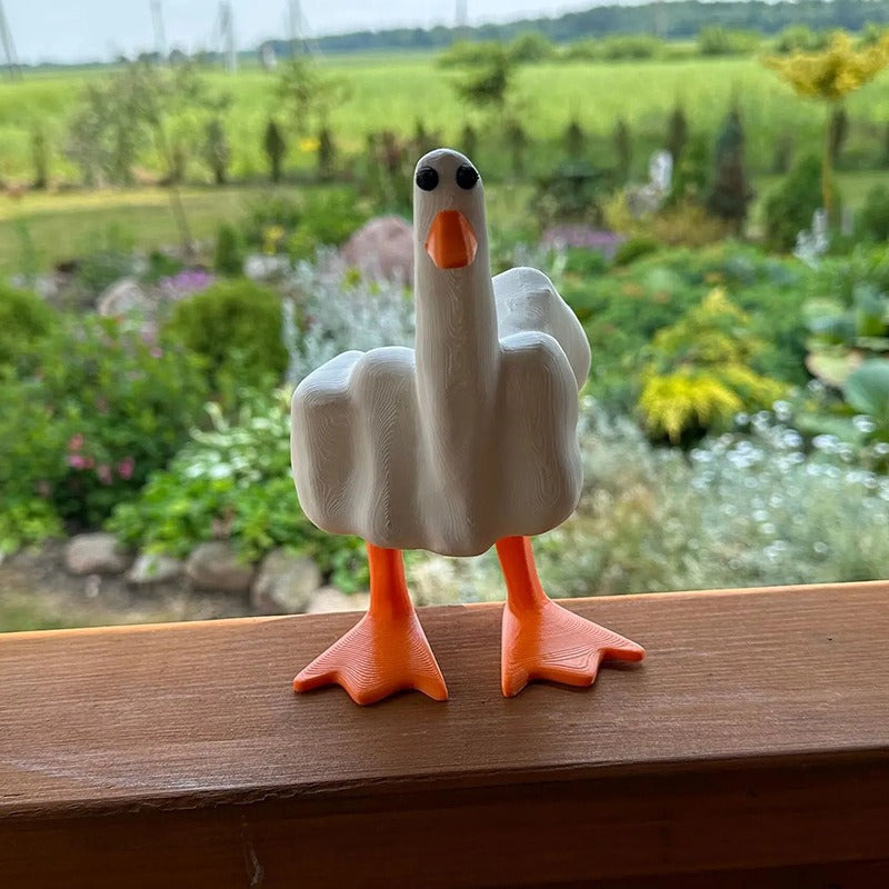 Middle Finger Duck Desk Statue