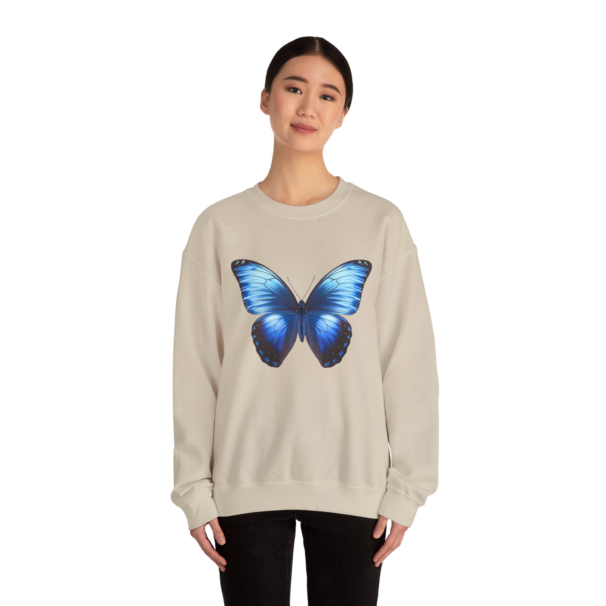 Butterfly Sweatshirt - Blue Neon Design