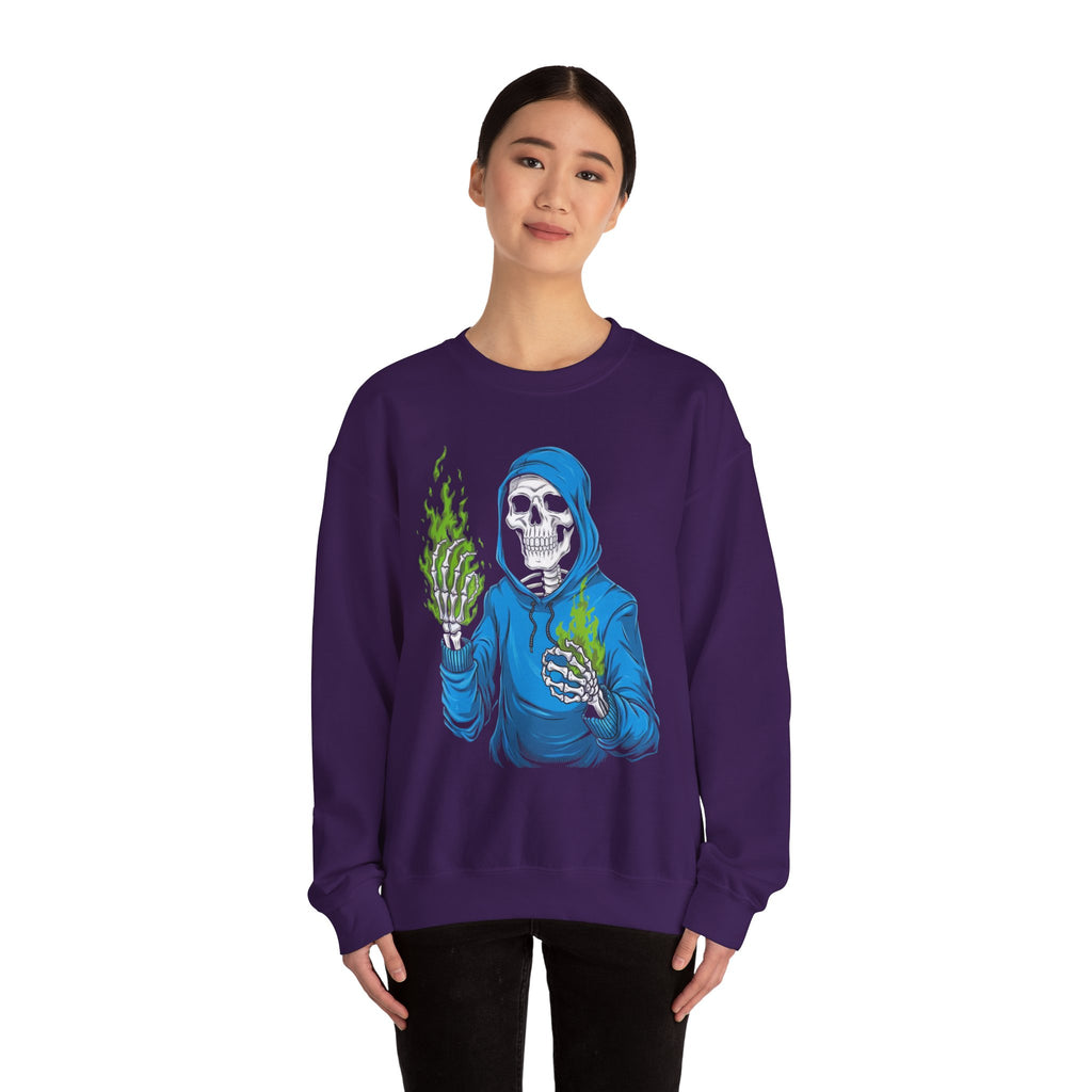 Green Flame Hoodie - Crewneck Sweatshirt