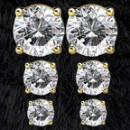3-Pairs: Elements of Love Crystal Stud Earrings