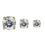 3-Pairs: Elements of Love Crystal Stud Earrings