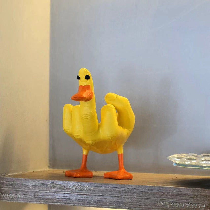 Middle Finger Duck Desk Statue
