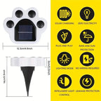 4-Pieces: Cute Paw-Shaped Solar Lawn Lights