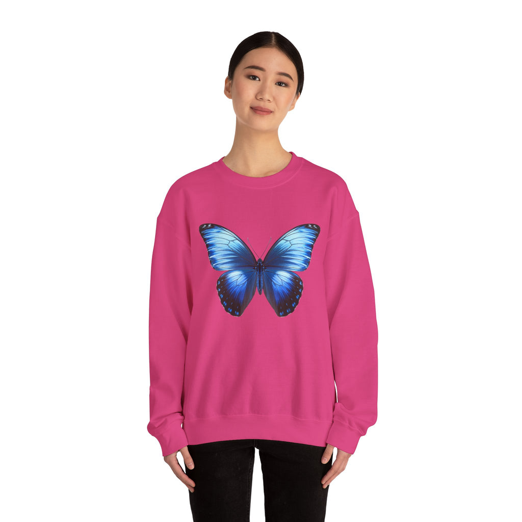 Butterfly Sweatshirt - Blue Neon Design