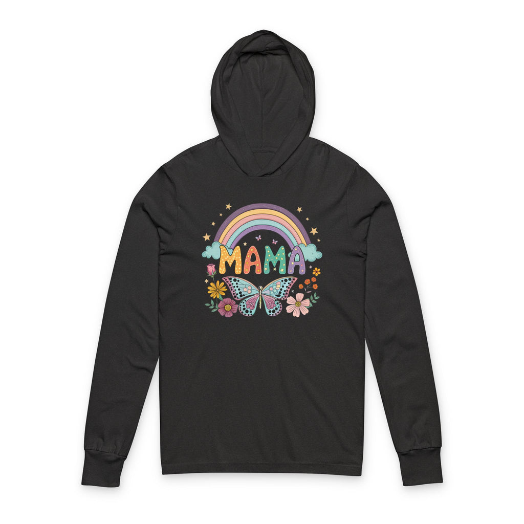 MAMA Rainbows and Butterflies - Long Sleeve Hoodie Tee