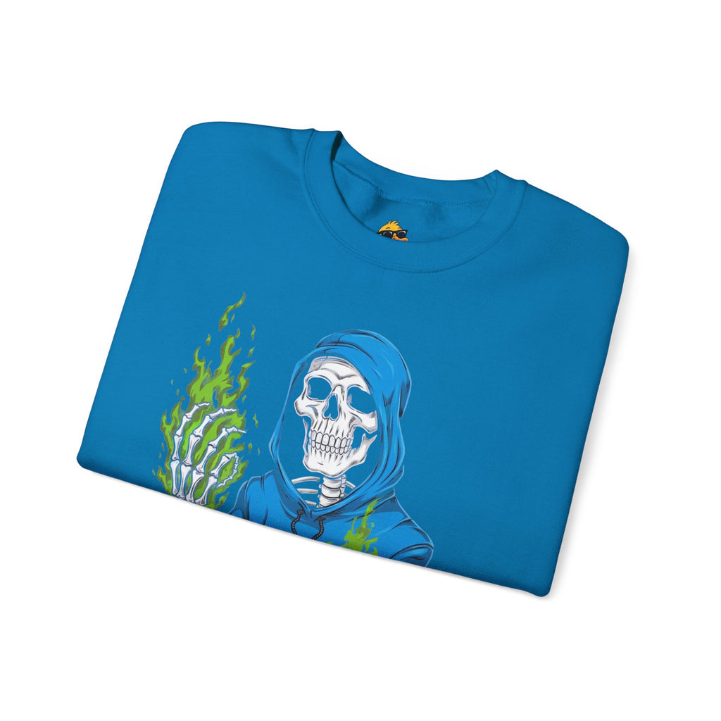 Green Flame Hoodie - Crewneck Sweatshirt