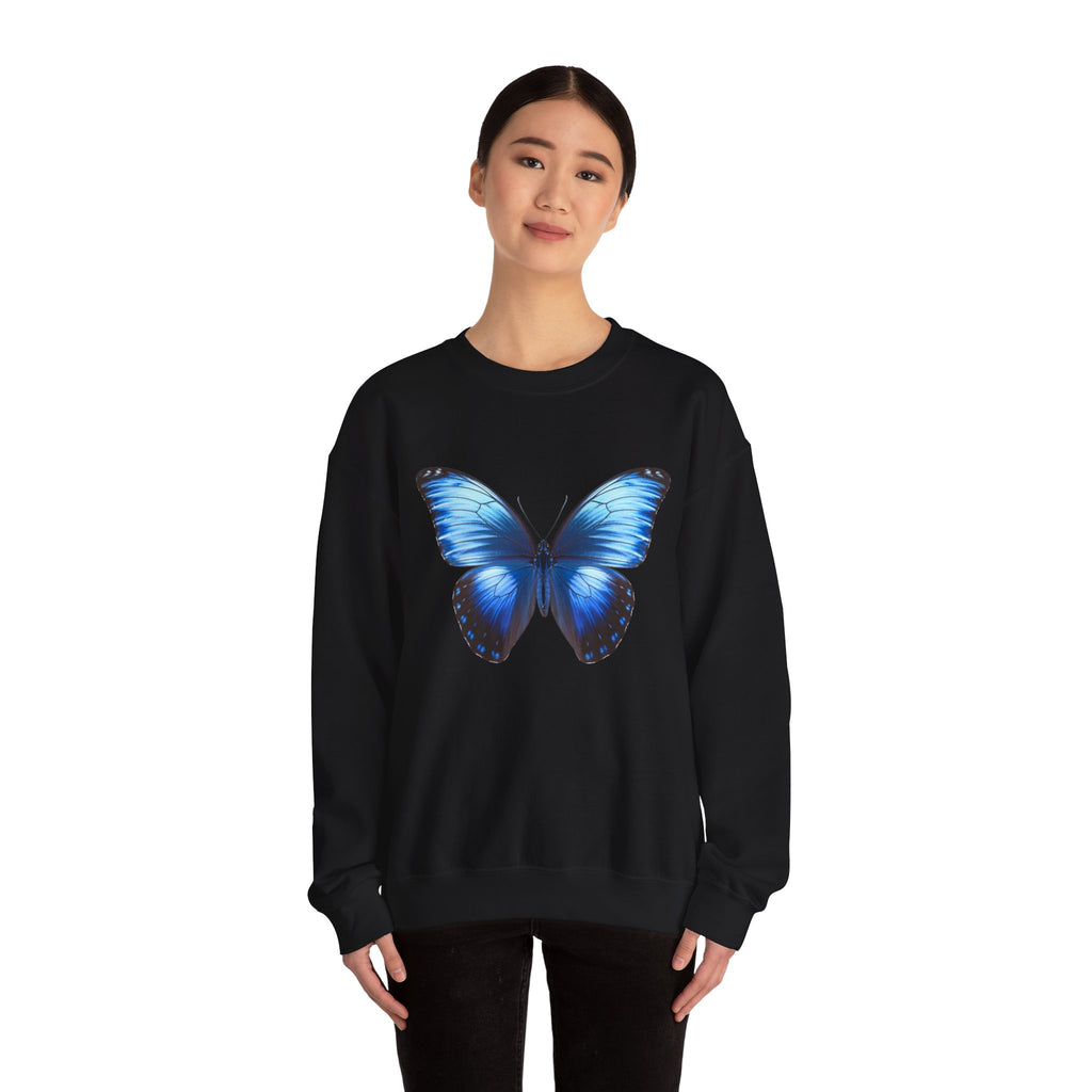 Butterfly Sweatshirt - Blue Neon Design