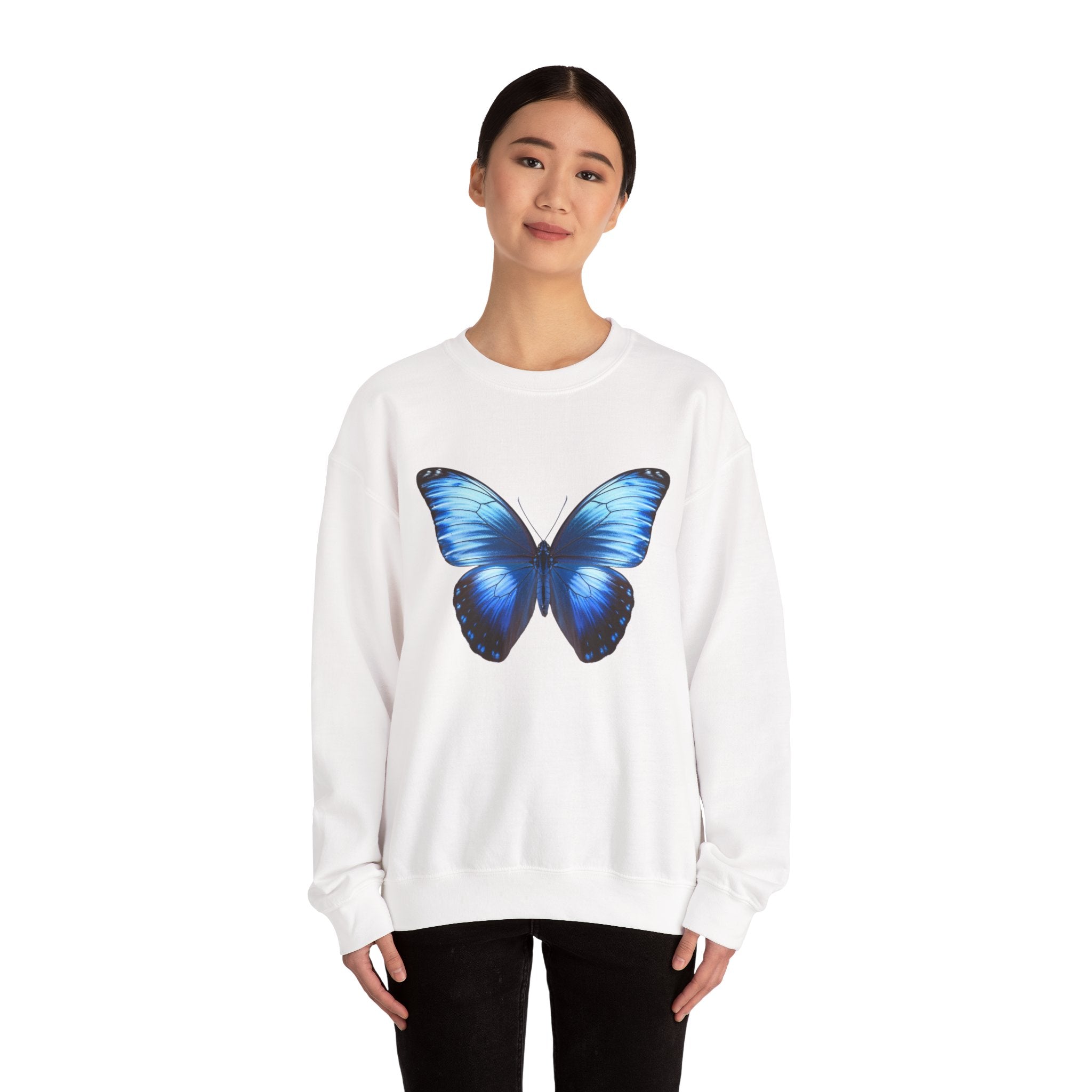 Butterfly Sweatshirt - Blue Neon Design