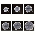 6-Pieces: Reusable Durable Food Storage Bowl Lids