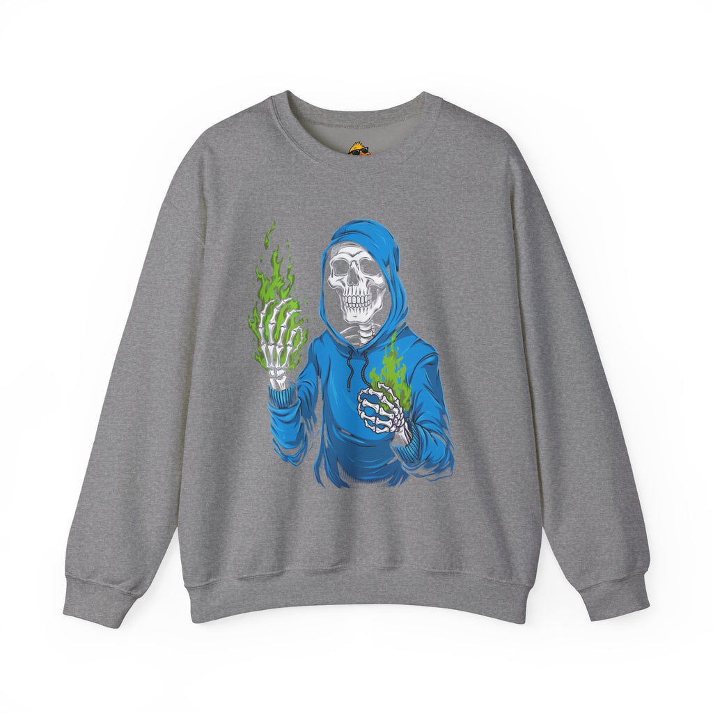 Green Flame Hoodie - Crewneck Sweatshirt