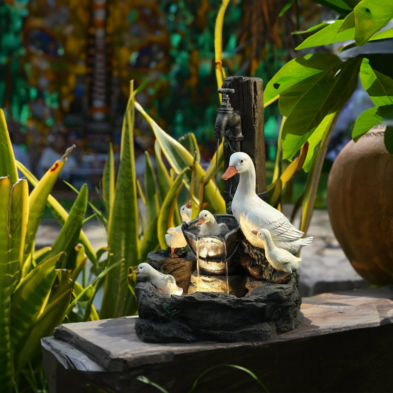 Solar Duck Garden Fountain with LED