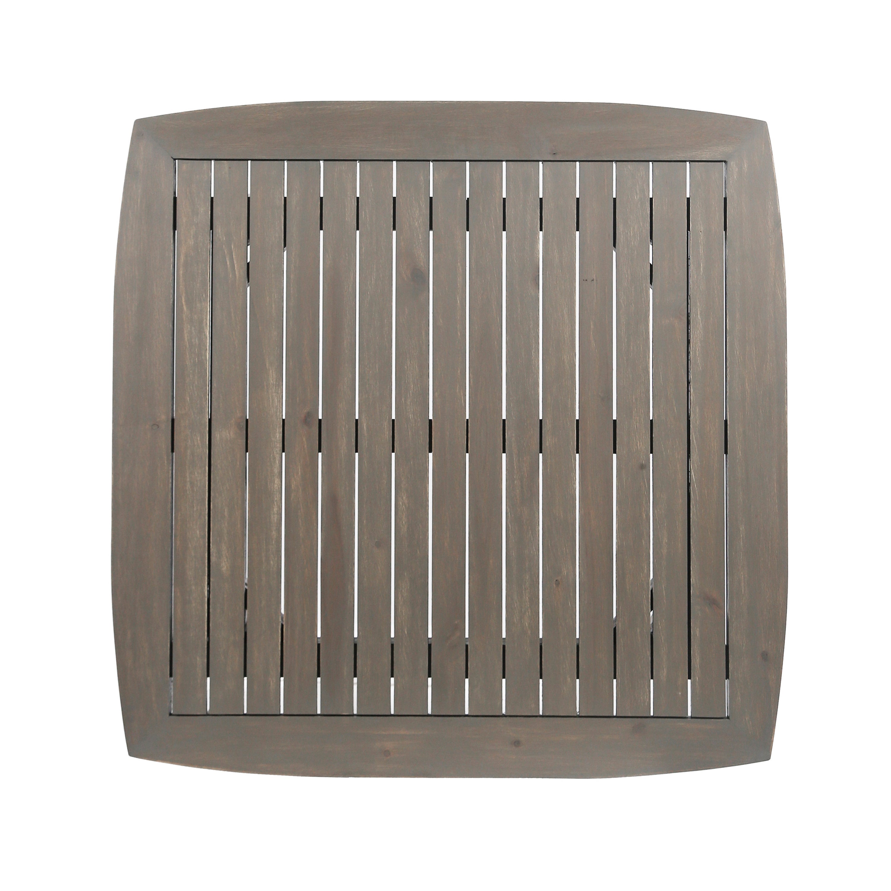 Outdoor Square Acacia Wood Table with Straight Legs, Gray