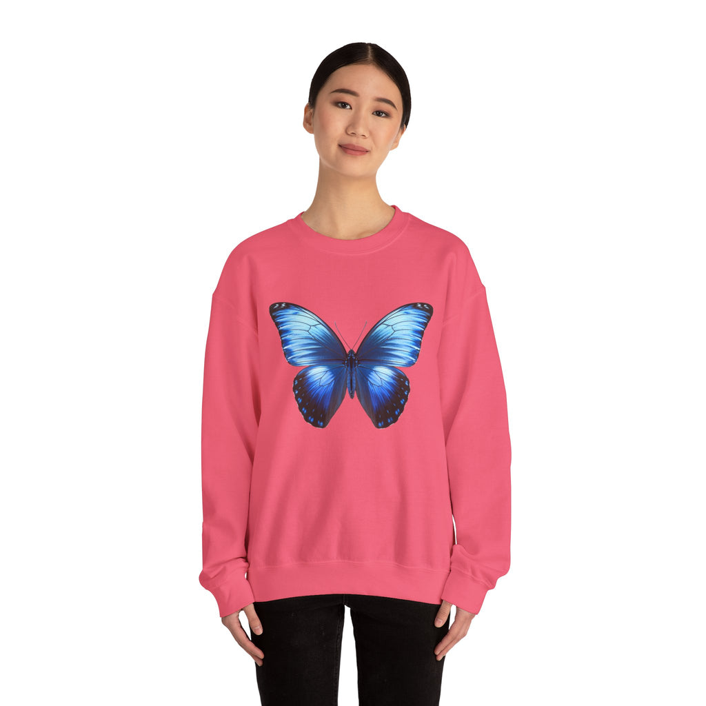 Butterfly Sweatshirt - Blue Neon Design