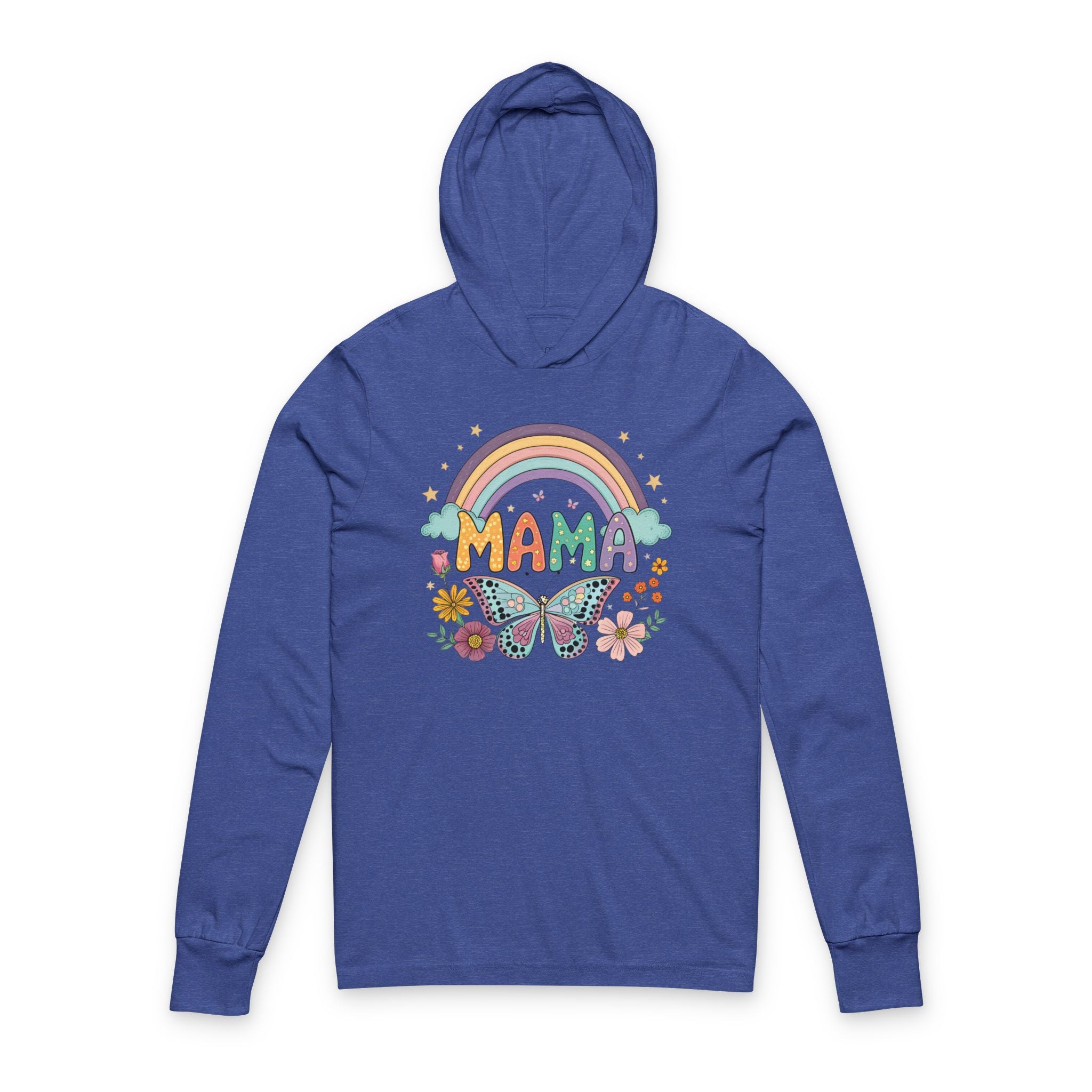 MAMA Rainbows and Butterflies - Long Sleeve Hoodie Tee