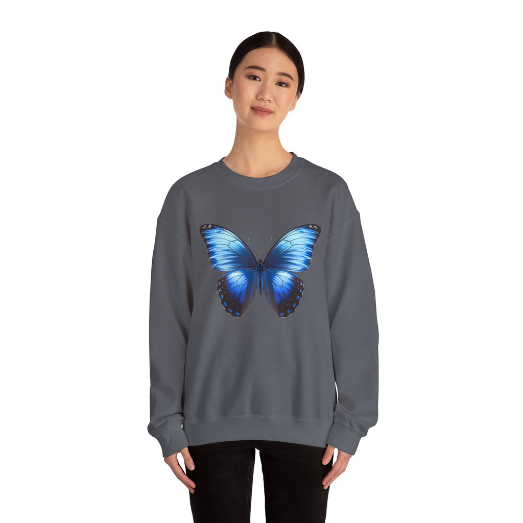 Butterfly Sweatshirt - Blue Neon Design