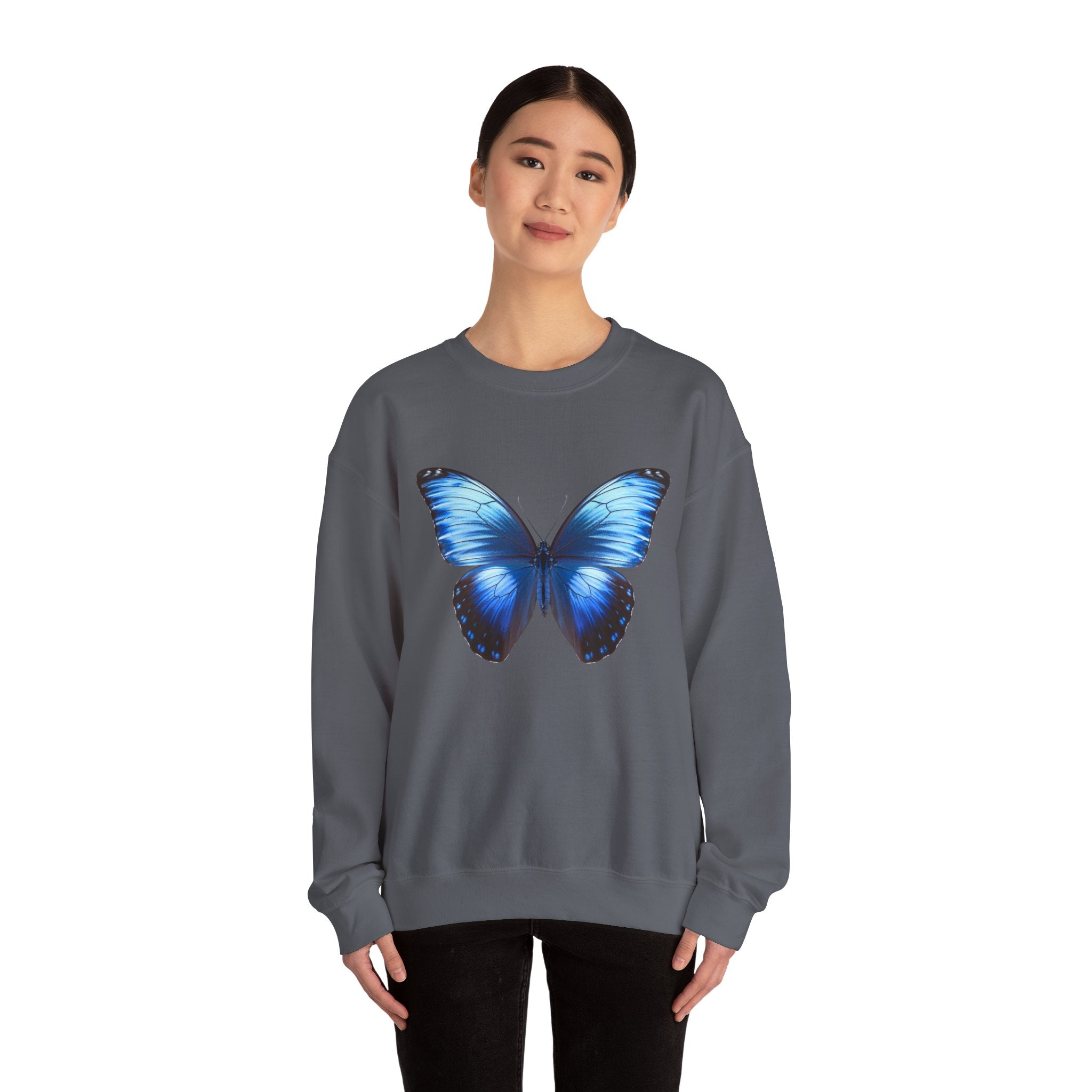 Butterfly Sweatshirt - Blue Neon Design