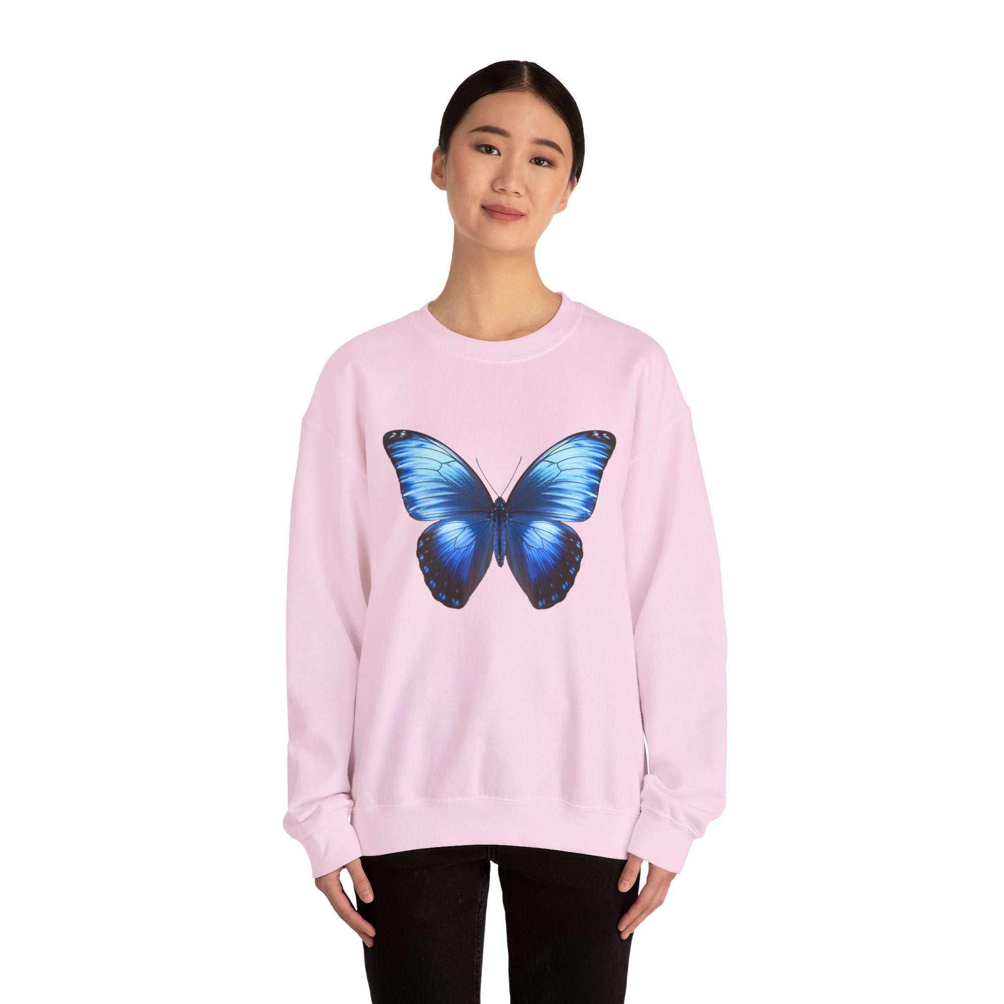 Butterfly Sweatshirt - Blue Neon Design