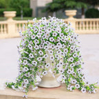 Purple hanging artificial flowers, vines for wedding arch, home, garden, party, autumn decor, fake eucalyptus, plant decor, 2 pc