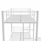 Heavy-duty Sturdy Meta Twin over Twin with Trundle Bunk Bed/l/ Noise Reduced/ Safety Guardrail/No Box Spring Needed,White