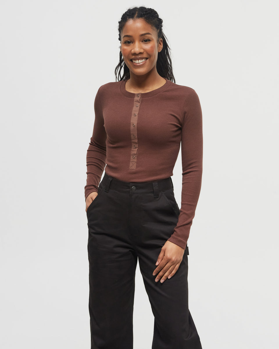 Rib Snap Placket Henley
