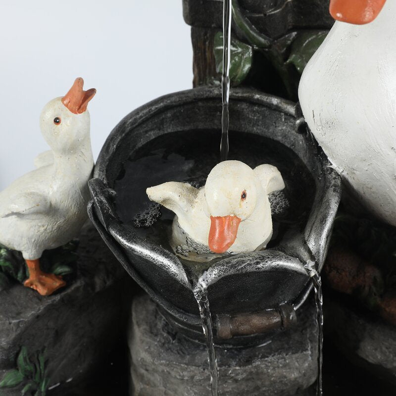 Solar Duck Garden Fountain with LED