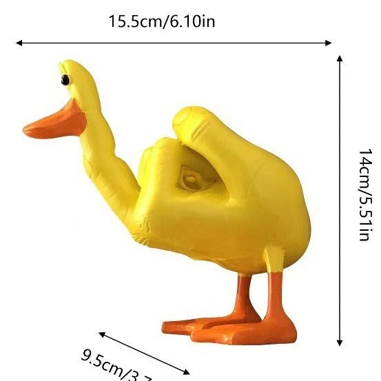 Middle Finger Duck Desk Statue