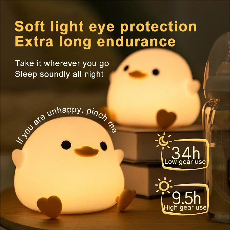 Duck Silicone Night Light - Rechargeable, Dimmable
