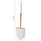 Luxury Toilet Brush Wall Mounted Holder Silicone Flat Head Cleaning Brush Corner Gap Cleaner