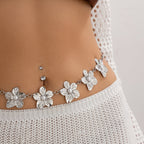 Ocean vacation style starfish waist chain body sexy beach imitation pearl flower body chain
