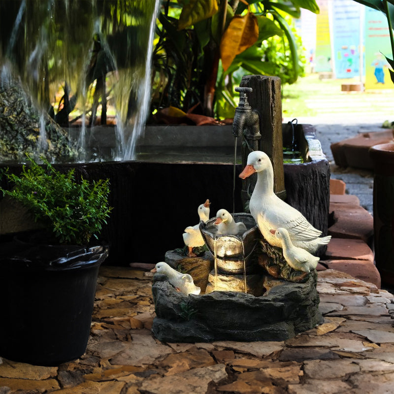Solar Duck Garden Fountain with LED