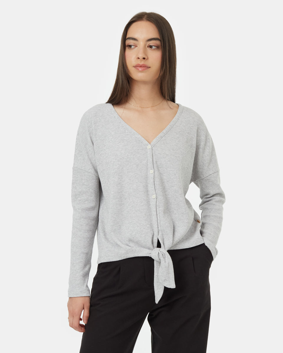 Treewaffle Tie Front Top
