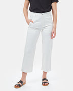 Twill Cropped Wide Leg Pant