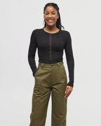 Rib Snap Placket Henley