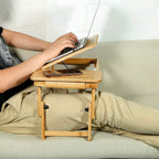 Bamboo Laptop Desk with Side Storage Drawer